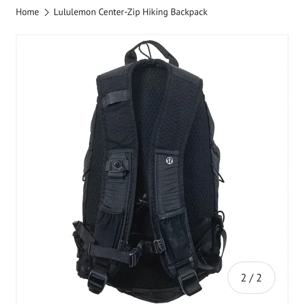 lululemon athletica Center-Zip Black Hiking Backpack